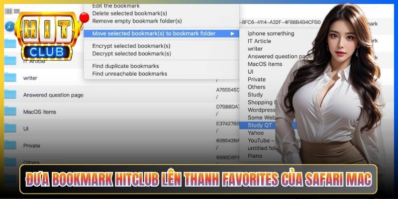 Đưa bookmark Hitclub lên thanh Favorites của Safari Mac