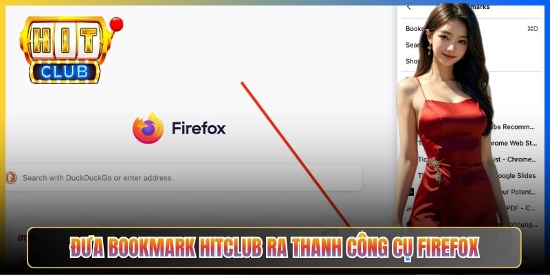 Đưa bookmark Hitclub ra thanh công cụ Firefox