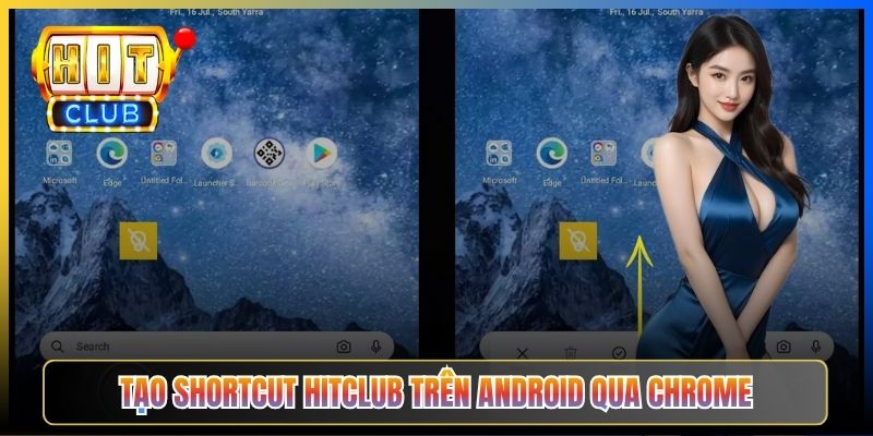 Tạo shortcut Hitclub trên Android qua Chrome