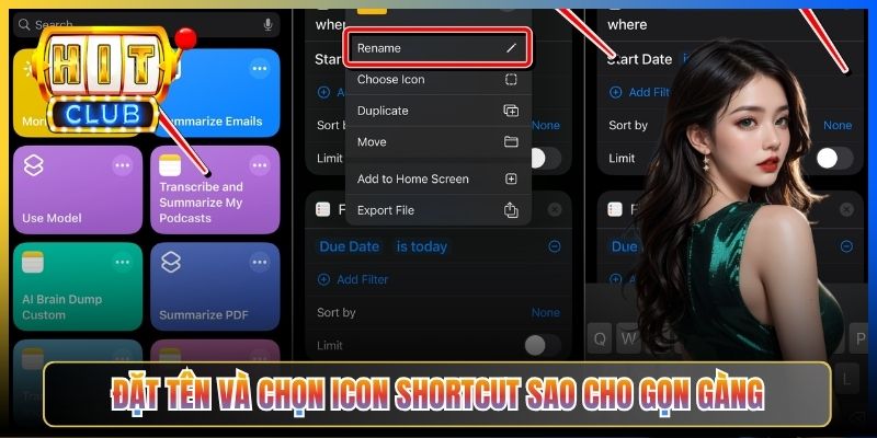Đặt tên và chọn icon shortcut sao cho gọn gàng